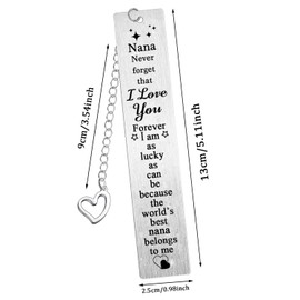 Nana Bookmark Gift Nana Bookmark Christmas Birthday Gift for Nana from Grandson Granddaughter Bookmark Gift for Nana I Love You Nana Gift