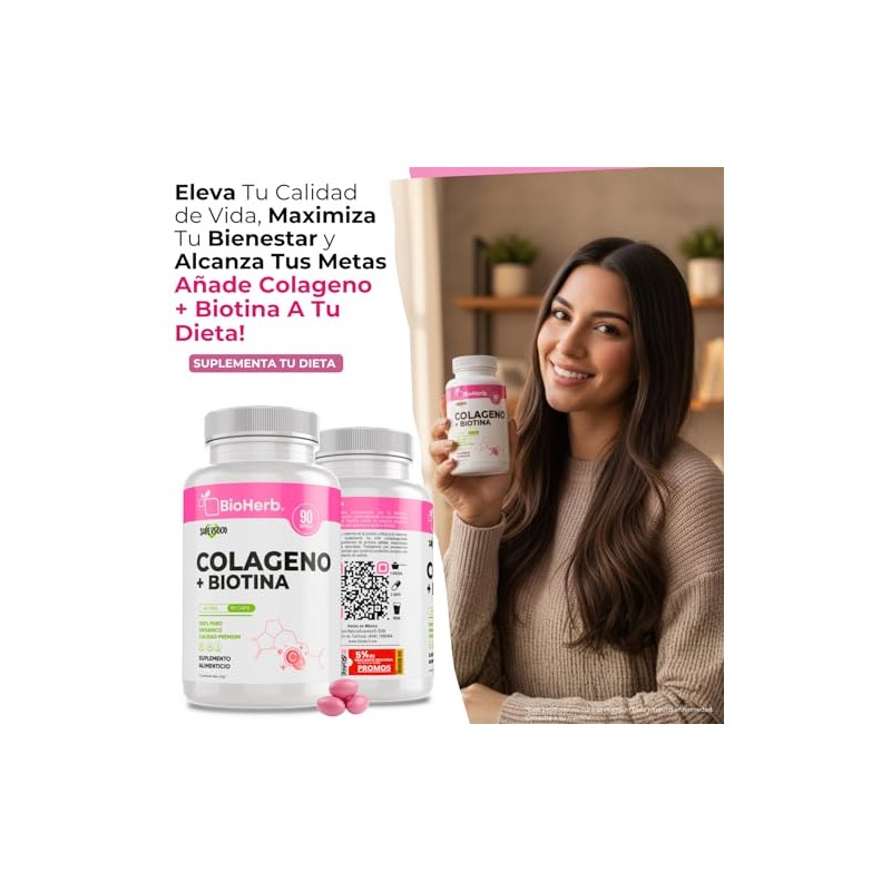 BioHerb® | Colágeno con Biotina para Cabello, Piel y Uñas