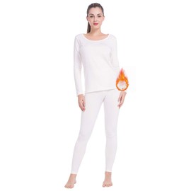 MANCYFIT Thermal Underwear for Women Long Johns Set Fleece Lined Ultra Soft Scoop Neck