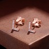 MONOOC Rose Gold Plated Stud Earrings, Small Alphabet Initial Earring