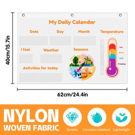 Jenlan My Daily Calendar Pocket Chart ‑ All About Today for Kids