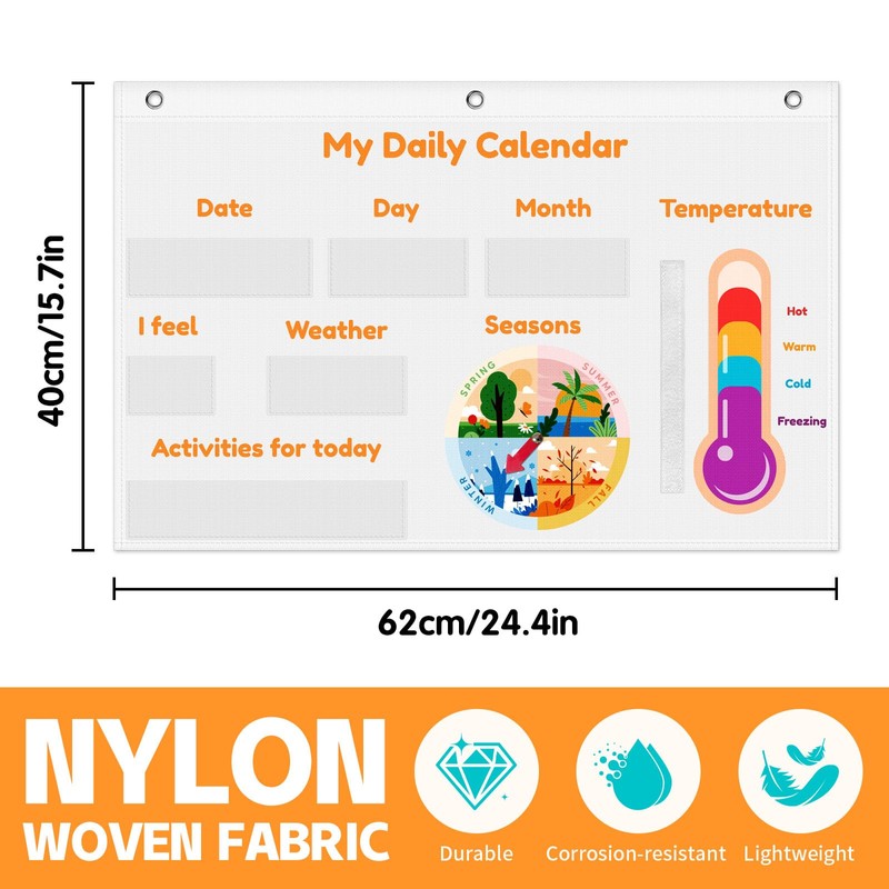Jenlan My Daily Calendar Pocket Chart ‑ All About Today
