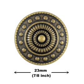 10 botones de vástago de metal para rueda. 23 mm (latón antiguo).