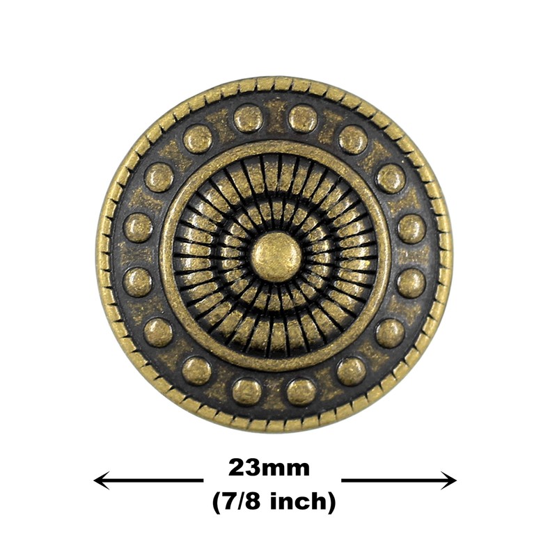 10 botones de vástago de metal para rueda. 23 mm