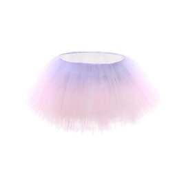 EASTBUDDY Tutu Girls Toddler 4 Layers Tulle Skirt Gradient Ballet Tutu Skirt for Baby Kids 5-7 Years Purple-Pink