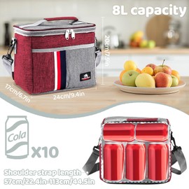 Shyllin Small Cooler Bag Picnic Bag (Red)