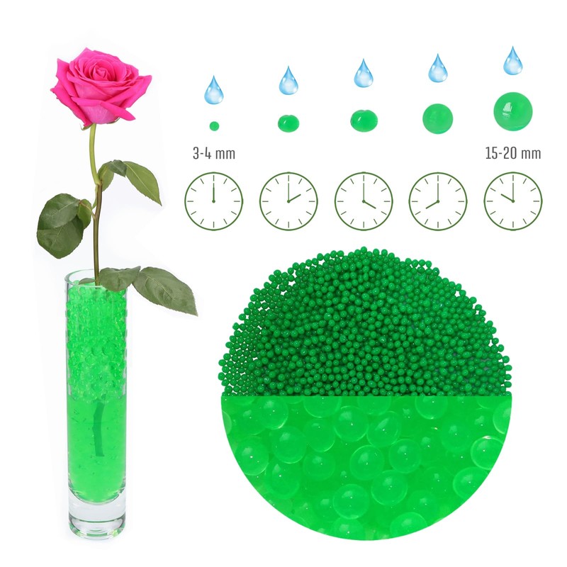 trendfinding 70 g Water-Retaining Decorative Granules, Green, Grain Size 3.5-4