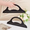 PH PandaHall Black D-Shaped Wooden Bag Handles, 2 Pack, 30cm