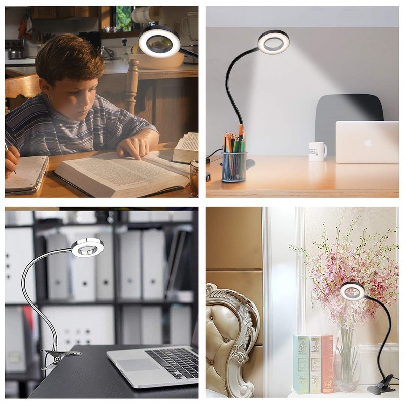 Clip Light Reading Lights - QQAPPU 24 LED Clamp-on Desk