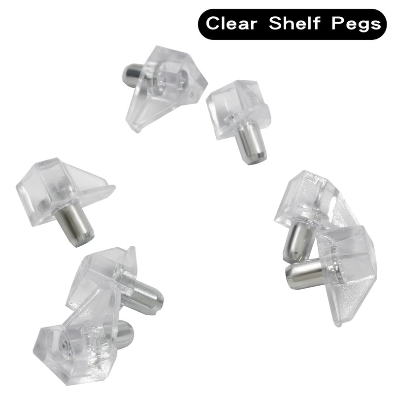 20pcs 5mm Clear Shelf Support Pegs with Box