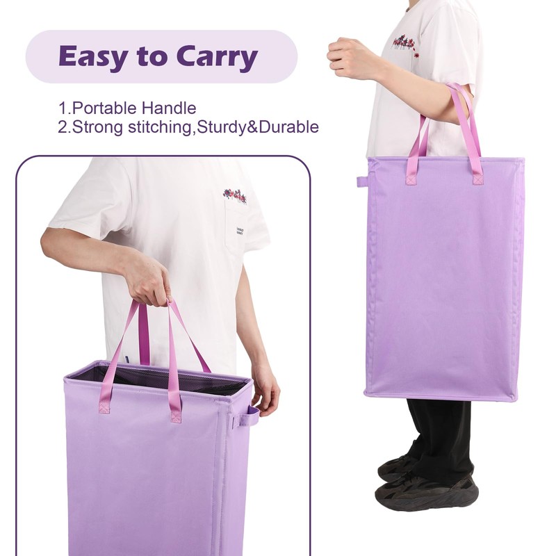 Odonata Slim Laundry Hamper Handles Collapsible Laundry Basket Thin Dirty
