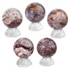 Sportmusies Natural Mexican Agate Stone Sphere with Acrylic Stand, Polished