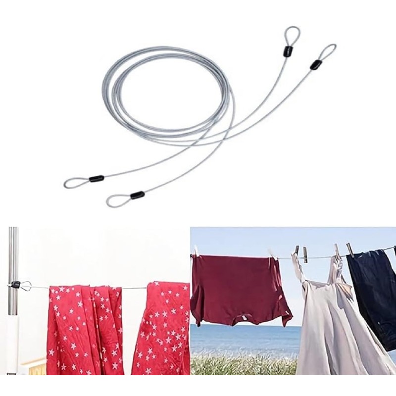 Bike Cable Lock Set, 2 Metre Steel Braided Security Cable,
