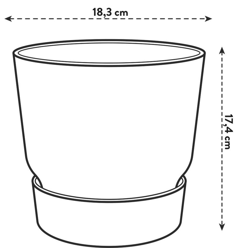 elho Greenville Round 18 - Flower Pot for Indoor and