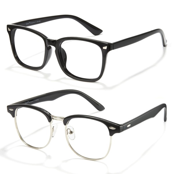 Cyxus 2 Pack Blue Light Glasses for Men Women Stylish