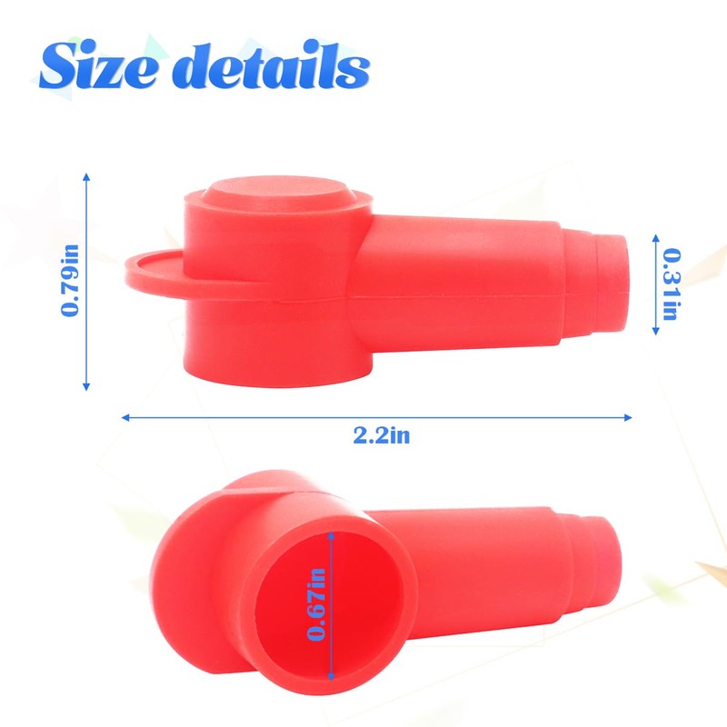 BESULEN 5/16" Stud Terminal Cover, 2 Pack Car Alternator Battery