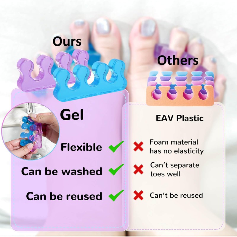 SUNFATT Toe Separators for Pedicure,Toe Separators for Women,Pedicure Toe Spacers