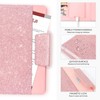 NatureTouch Padfolio Portfolio PU Leather Binder, Glitter Letter/A4 Size Notebook