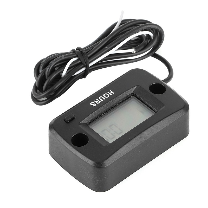 Engine Hour Meter Digital LCD Display Gauge Vibration Activated Waterproof