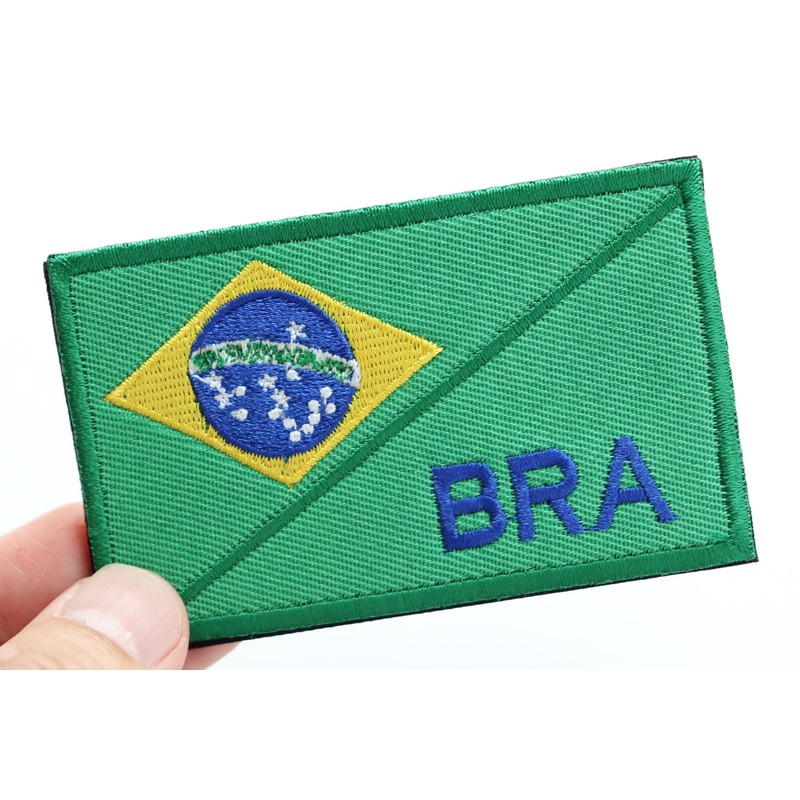 Brazil Flag BRA Velcro Patch Detachable Military Airsoft Auliverge Embroidered