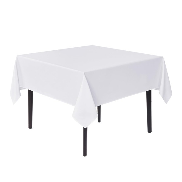 sancua - Mantel cuadrado blanco de 85 x 85 pulgadas,