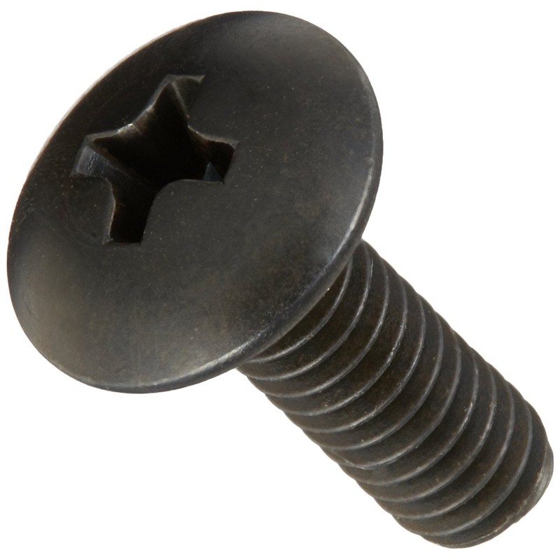 Small Parts 0808MPTB Steel Truss Head Machine Screw, Black Oxide