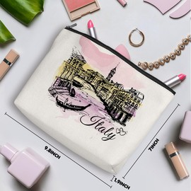 Watercolor Italy Gifts Italy Makeup Bag Cosmetic Bag Italy Souvenirs Funny Italy Travel Gifts Birthday Bachelorette Party Friendship Gifts for Italy Lovers Women Girls Sister Bridesmaid Christmas