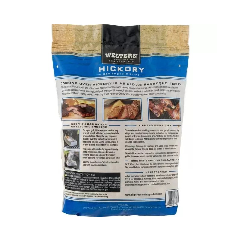 Western Premium BBQ Products Hickory BBQ Smoking Chips, 180 Cu
