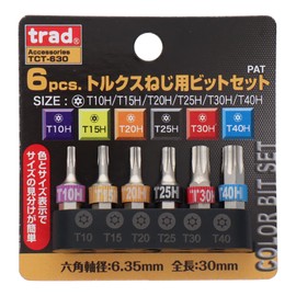 Sankyo Corporation TCT-630 Trad 6pcs Torx Screw Bit Set