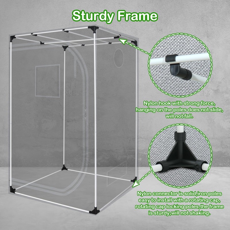 Grow Tent 36"x36"x72" 600D Mylar Hydroponic High Reflective Grow Tents