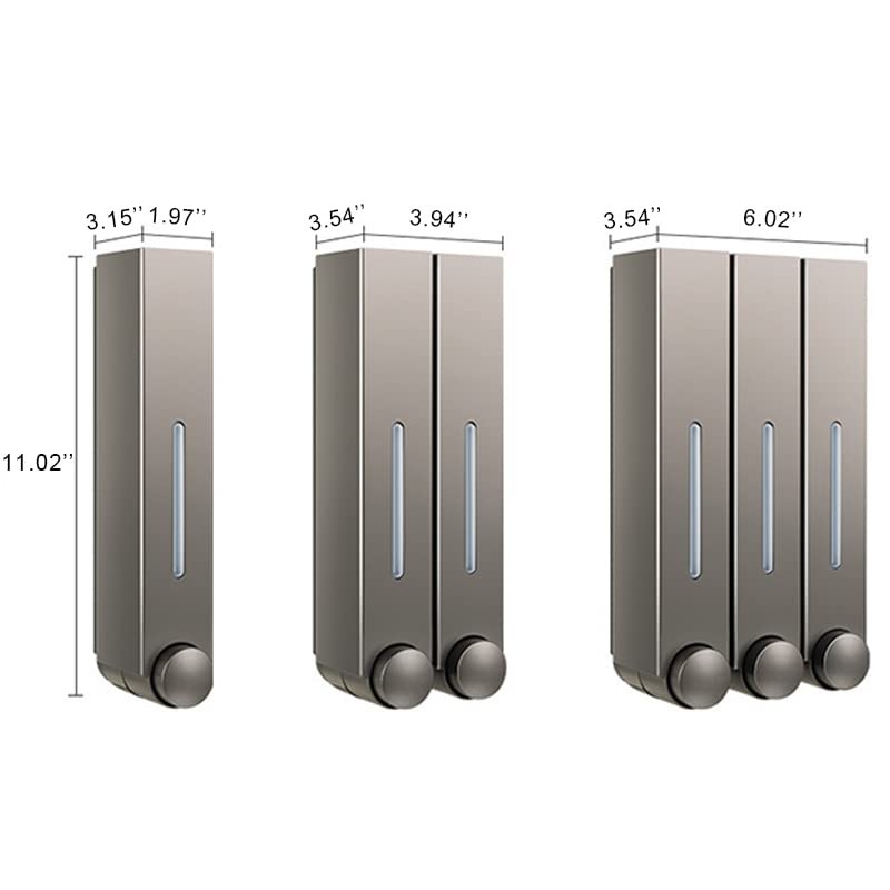 Liquid Soap Dispenser Wall Mount, 2 Chamber Bathroom Shower Pump