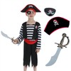 Sincere Party Children's Pirate Costume with Hat,Sword,Eyepatch for Unisex Kids