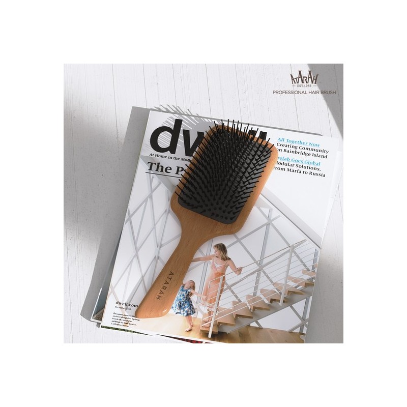 Atara Wood Paddle Cushion Hairbrush - Atara Paddle Brush [LB522]