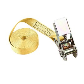 Securing Straps, SUPERTOOL Tensioning Belt Heavy Duty Ratchet Tie Down Cargo Straps, Lashing Capacity 800kg Break Strength for Lawn Equipment, Motorcycle (1Pcs - Yellow - 25mm x 10m)