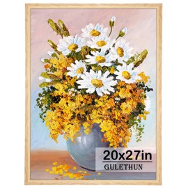 GULETHUN 20x27 Picture Frame, Natural Wood Poster Frame, Home Decor Natural Gallery Frames, Horizontal or Vertical Format, Sturdy, Plexiglass, Large Wall Decor, for Photos, Artworks, Posters