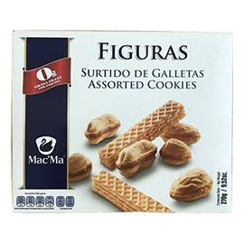 Macma - Galletas Macma Figuras Surtido de Galleta tipo graufrette rellena de sabor avellana, cacahuate o almendra Cont. Net. 270g