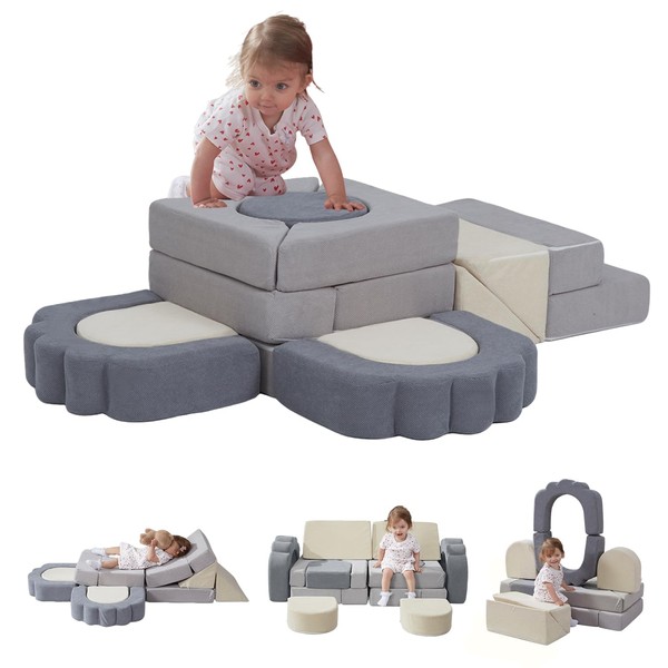 13-Piece Climbing Toys for Toddlers 1-3, Baby Foam Climbing Blocks