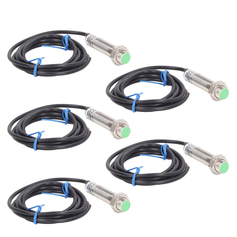 5PCS Inductive Proximity Switch M12 NPN Normally Open Distance Detection