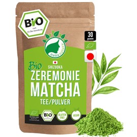 Organic Ceremony Matcha Tea Powder from SHIZUOKA Japan 30g | Ceremonial Grade 1st Harvest | Hand Picked & Ground to Green Tea Powder by Granite Stone Mill | 100% Natural