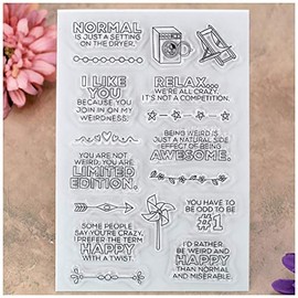 KWELLAM Words RELAX I Like You Clear Stamps for Card Making Decoration and DIY Scrapbooking