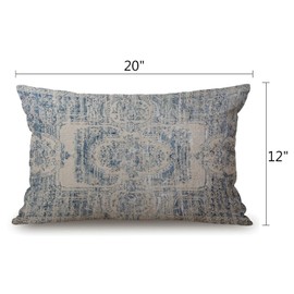 Solekla Throw Pillow Cover Vintage Carpet Pattern Antique Grunge Tribal Decorative Pillow Case Home Decor 20x12 Inches Pillowcase