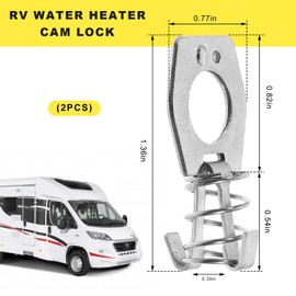 MUQIDA 2 PCS RV Water Heater Cam Lock, Stainless Steel Water Heater Cover Door Latch Fastener with Hook, Twist Latch Assembly for RV Camper Water Heater Door or Gas Bottle Cover