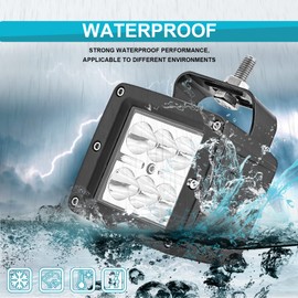 Dasen LED Light w/Wiring Mount Bracket kit Rear Roll Cage Spotlight 3 Inch 24W Backup Reverse LED Compatible with Polaris Ranger Full Size 2013-2025