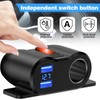 USB Steckdose Zigarettenanzünder Splitter,12V 36W QC3.0 USB-A Steckdose 120W Zigarettenanzünder