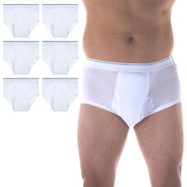 Wearever Men’s Incontinence Briefs for Bladder Control with Super Absorbency - Reusable & Washable Leak Proof Underwear for Men 300 ml (Pack of 3) (White) (2XL) (Waist 44-45)