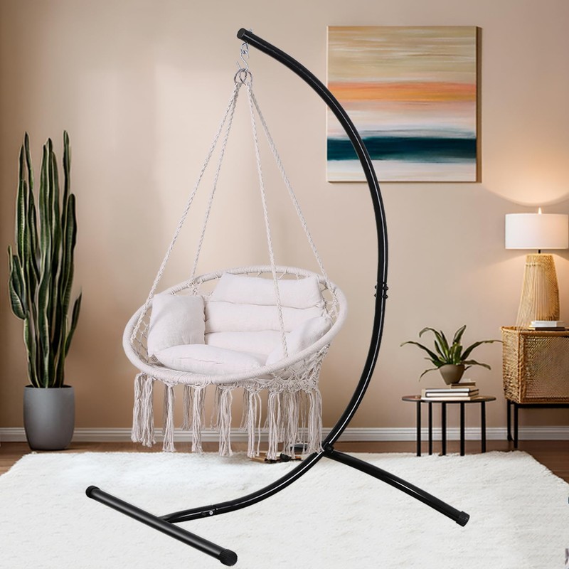Goutime Hammock Chair, Macrame Hanging Swing Chairs with Hardware Kit,Adult