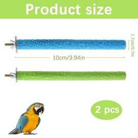 2 Pcs Parrot Perches, Colorful Birdcage Scrub Stand, Bird Grinding Stick for Cockatiels, Budgies, Medium Parrots, Lovebirds, and Parakeets