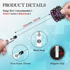KANGYUSO Funny RN Retractable Badge Reel, Registered Nurse of Muggles Black Glitter Badge Reel with Alligator Clip, Medical Worker Gifts, Funny ID Card Holder Gifts for RN Nursing Doctor Assistant