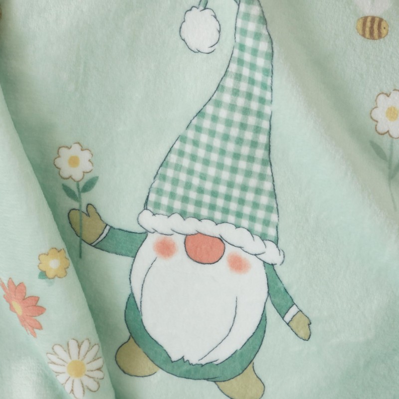 Catherine Lansfield Spring Gonks Cosy Fleece 130x170cm Blanket Throw Mint