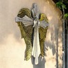 Top Brass Decorative Angel Wing Wall Cross – Gold and